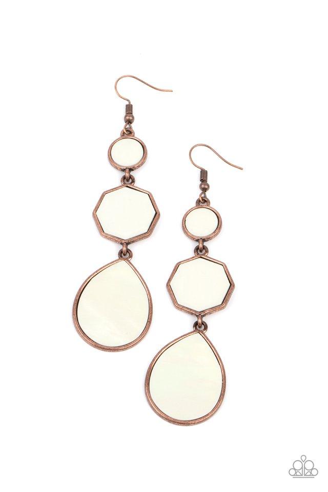 Progressively Posh - Copper/Shell-Like Beaded Paparazzi Earrings
