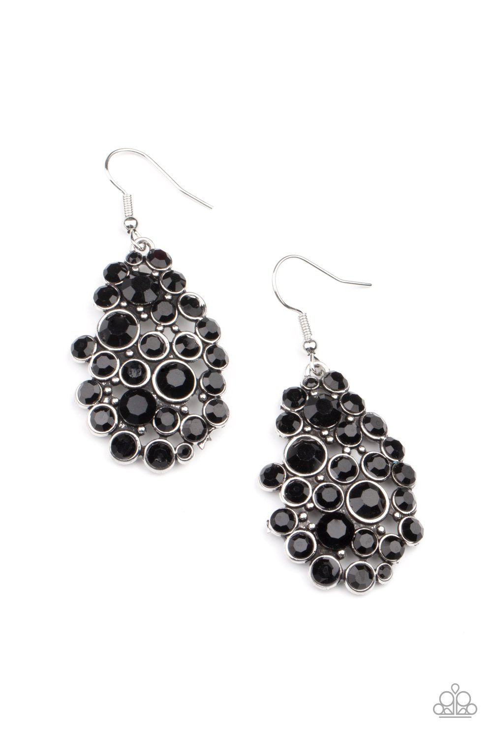 Smolder Effect - Black Rhinestone Paparazzi Earrings