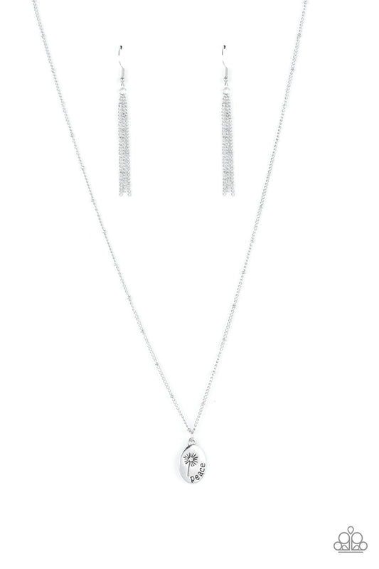Be The Peace You Seek - Silver "Peace" Pendant Paparazzi Necklace & matching earrings