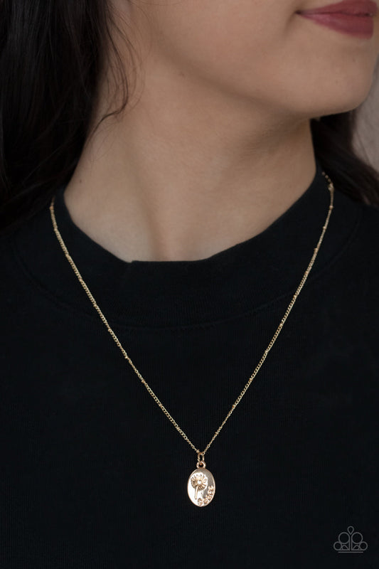 Be The Peace You Seek - Gold "Peace" Stamped Pendant Paparazzi Necklace & matching earrings