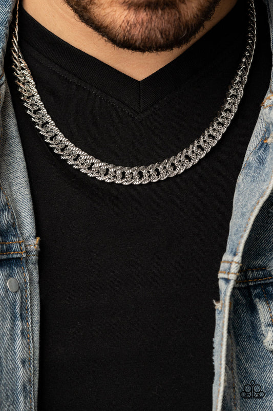 Urban Uppercut - Silver Oversized Chain Paparazzi Necklace