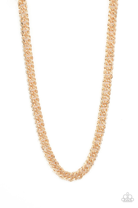 Urban Uppercut - Gold Oversized Chain Paparazzi Men's Necklace