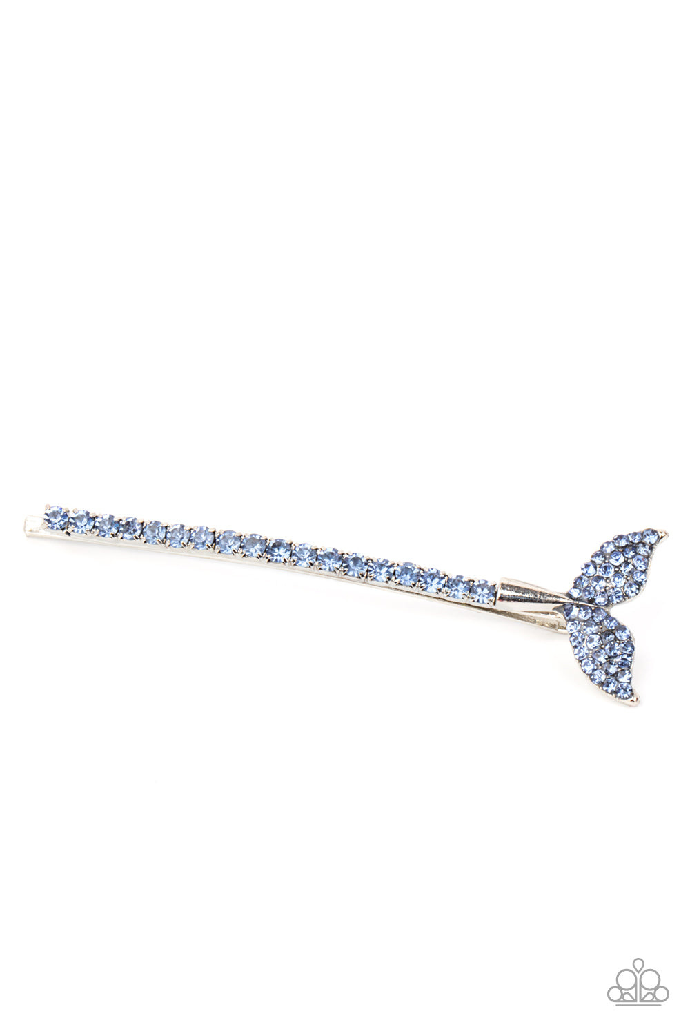 Deep Dive - Blue Rhinestone Studded Mermaid Fin Paparazzi Hair Clip