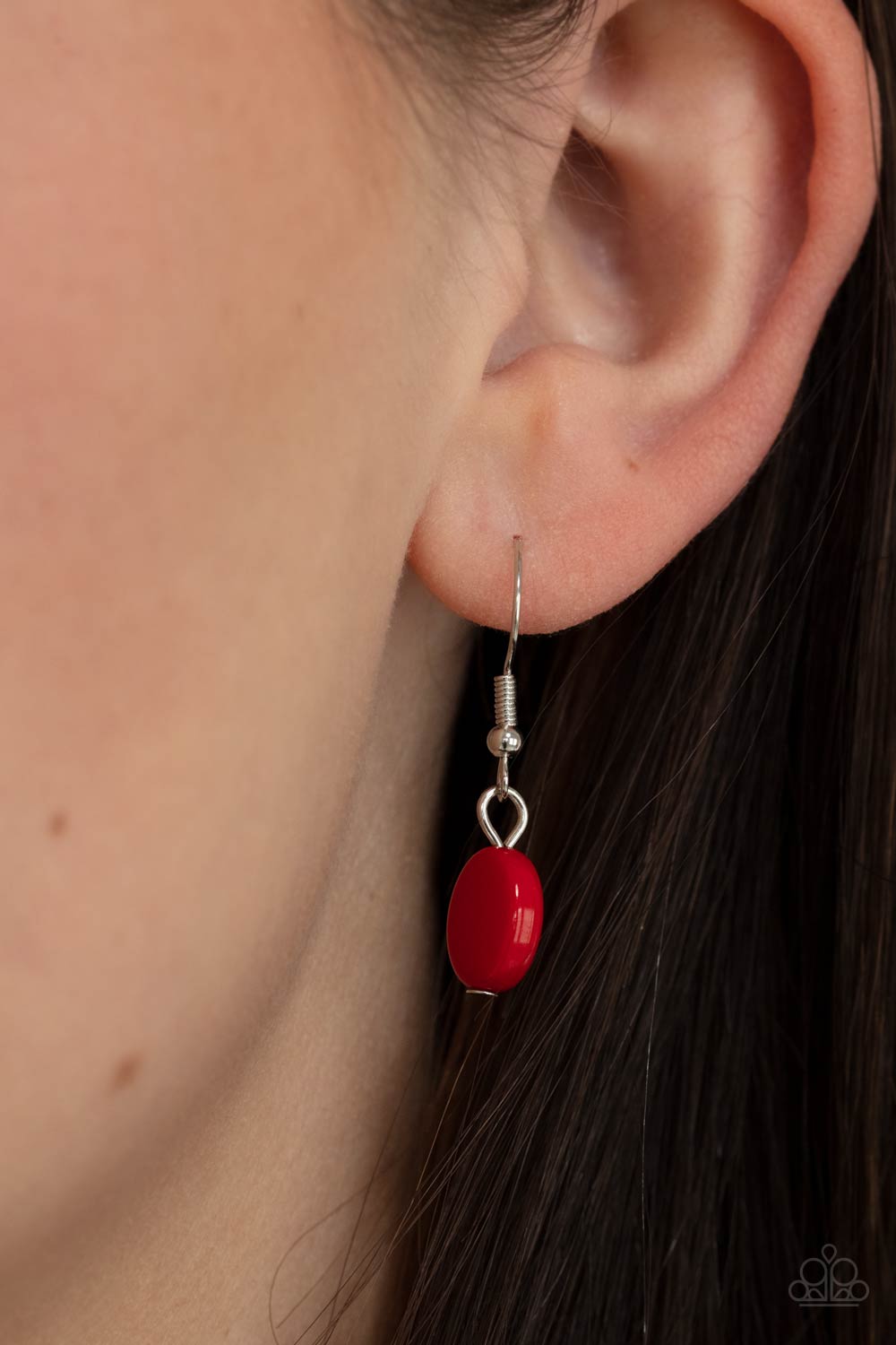 Emblazoned Era - Red Faceted Beaded Paparazzi Necklace & matching earrings