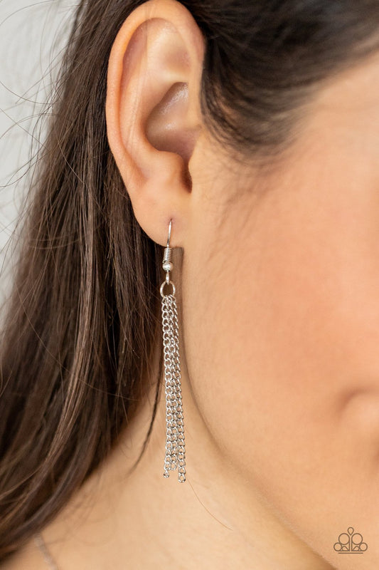 Classically Clustered - Blue Tint & White Rhinestone Pendant Paparazzi Necklace & matching earrings