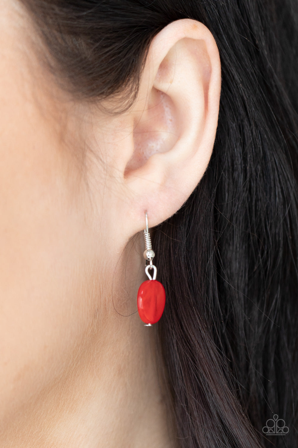 Light-Scattering Luminosity - Red Glassy-Like Beaded Paparazzi Necklace & matching earrings