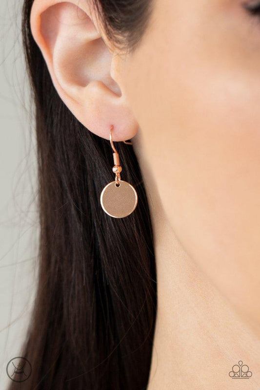 Modestly Minimalist - Copper Beaded Dainty Chain Paparazzi Choker Necklace & matching earrings