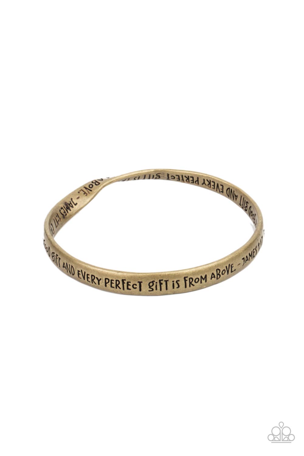 Perfect Present - Brass "James 1:17" Engraved Paparazzi Bangle Bracelet