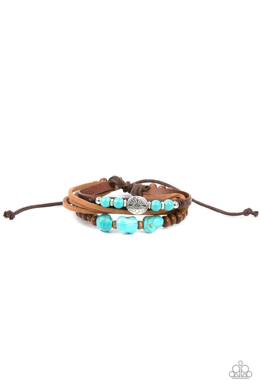 Act Natural - Blue/Turquoise Stones & Silver Accents Paparazzi Urban Bracelet