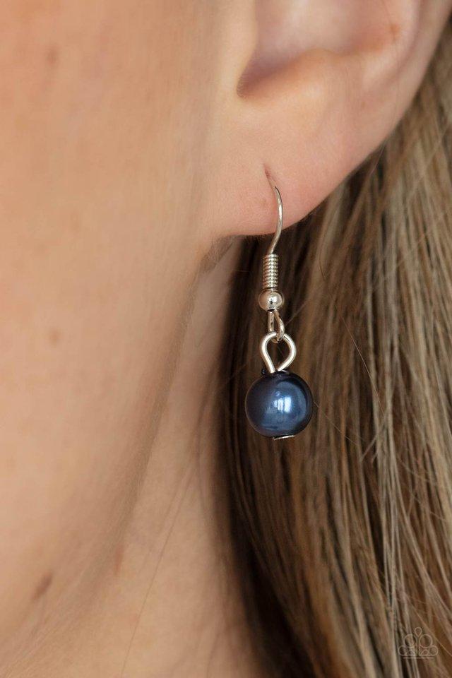 Champagne Dreams - Blue Pearls, Silver Beads, Crystal-Like Beaded Paparazzi Necklace & matching earrings