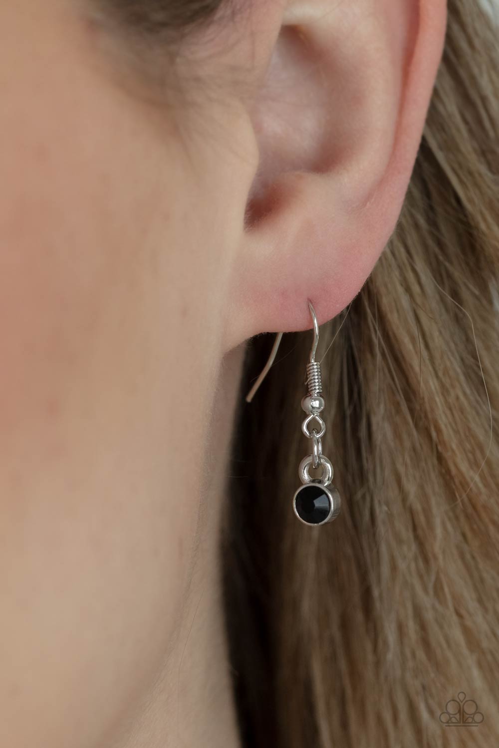 Tower Of Transcendence - Black, White, & Smoky Rhinestone Encrusted Pendulum Paparazzi Necklace & matching earrings