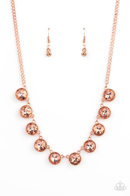 Mystical Majesty - Copper Mystical Iridescence Gem Paparazzi Necklace & matching earrings