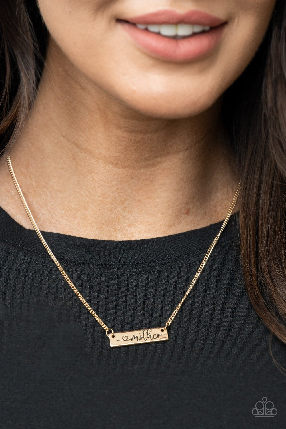 Joy Of Motherhood - Gold "Mother" Paparazzi Pendant Necklace & matching earrings