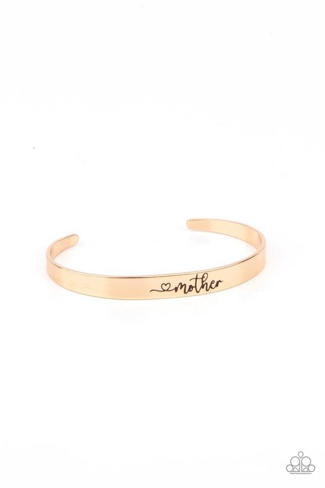 Sweetly Named - Gold "Mother" Paparazzi Cuff Bracelet