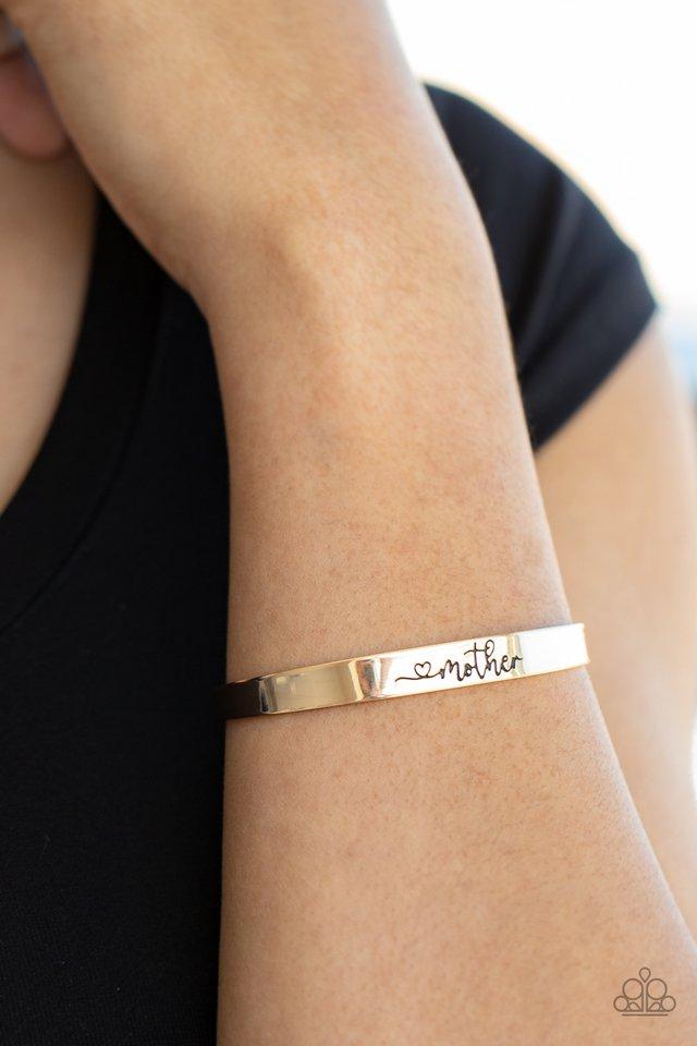 Sweetly Named - Gold "Mother" Paparazzi Cuff Bracelet
