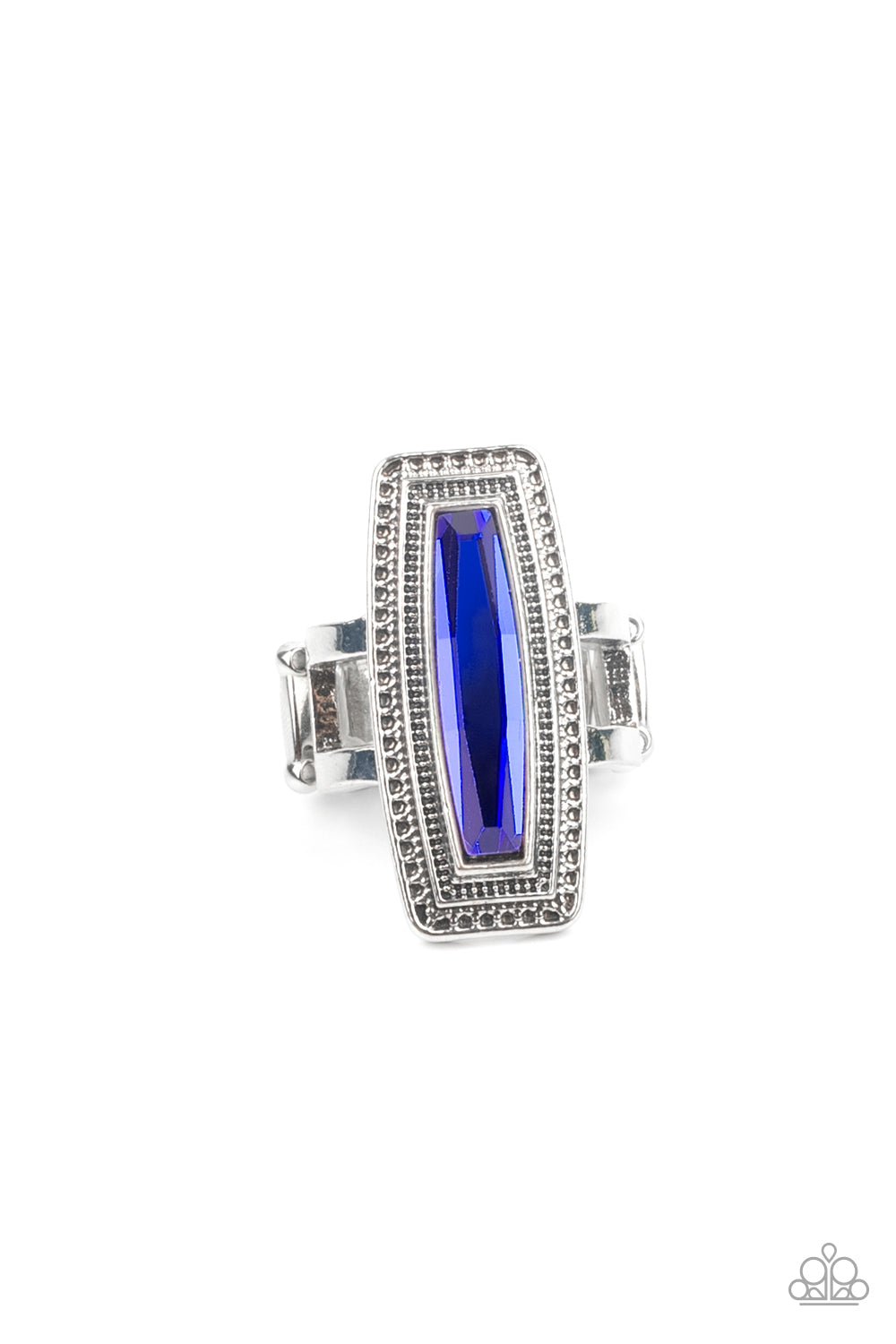 Luminary Luster - Blue Elongated UV Gem Paparazzi Ring