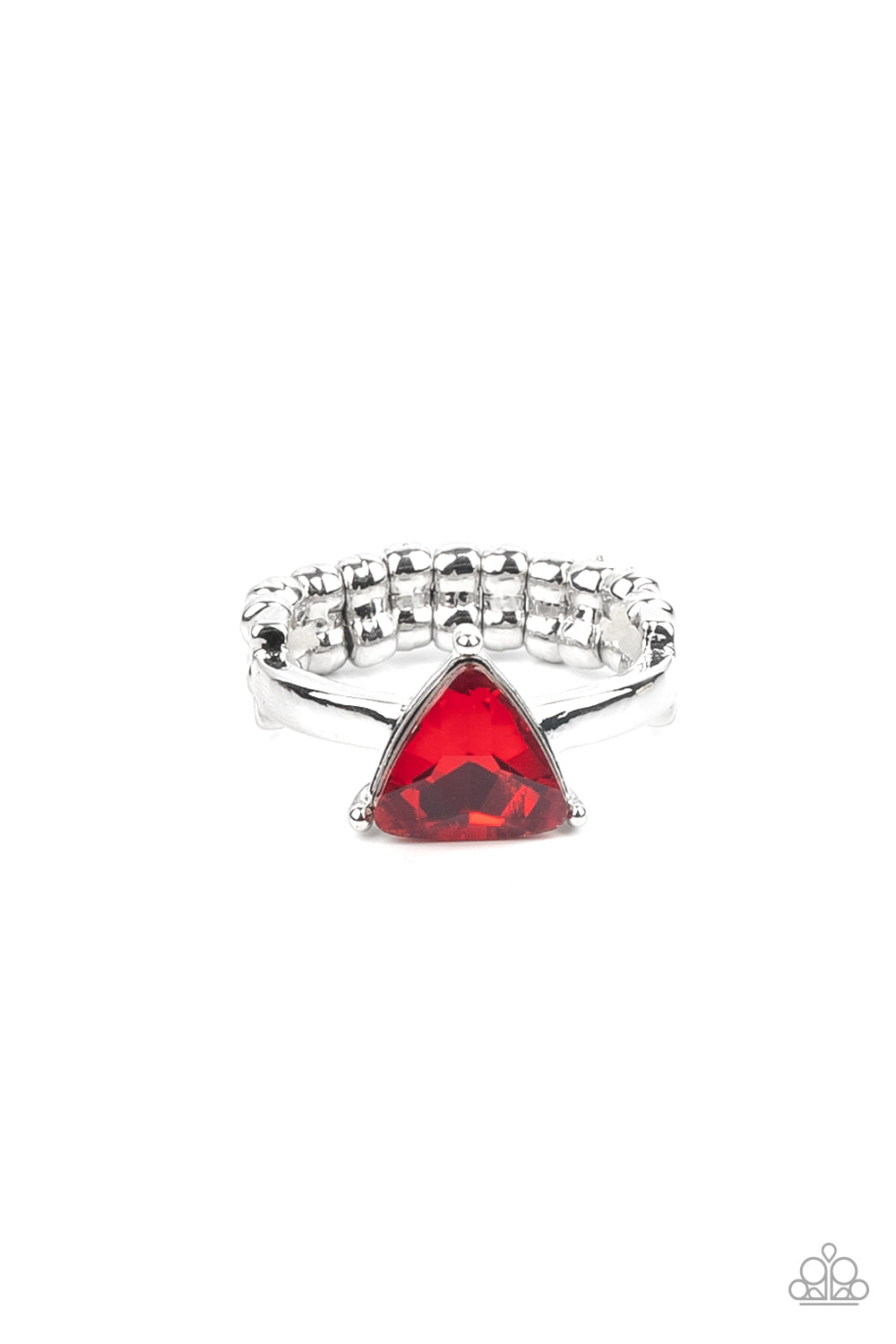 Tenacious Twinkle - Red Triangle Rhinestone Paparazzi Ring