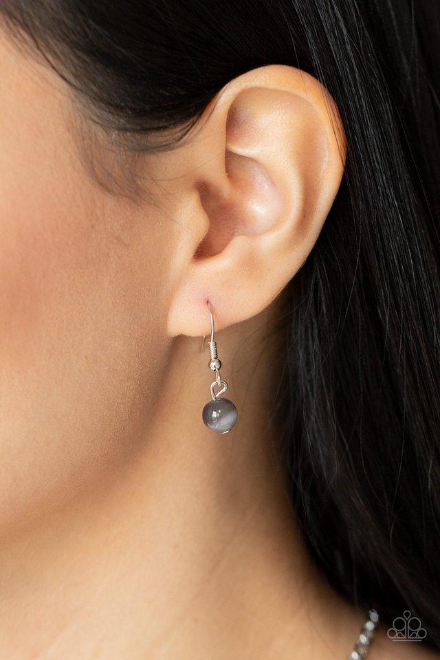 Ethereally Elemental - Silver Shell-Like Accent Paparazzi Pendant Necklace & matching earrings