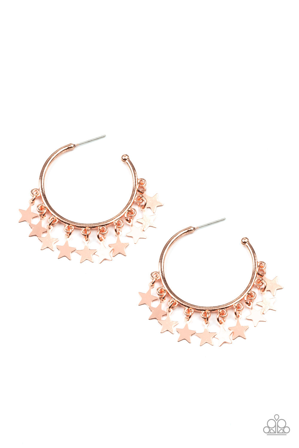 Happy Independence Day - Copper Star Charms & Copper Hoop Paparazzi Earrings