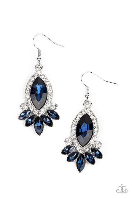 Prismatic Parade - Blue Marquise Cut Rhinestones & White Rhinestone Paparazzi Earrings