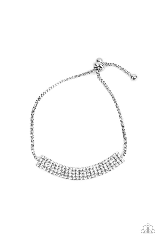 A DIAMOND a Dozen - White Stacked Rhinestone Urban Bracelet