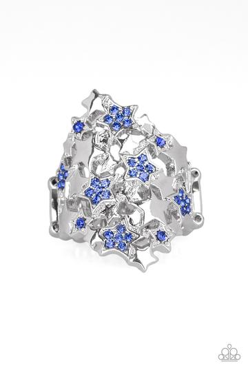 Star-tacular, Star-tacular - Blue Rhinestone & Silver Star Paparazzi Ring