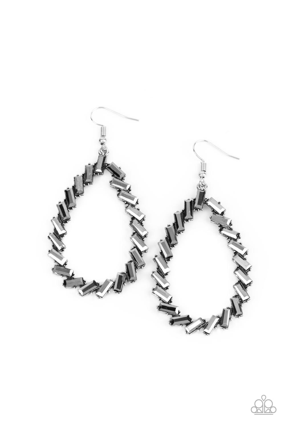 Striking RESPLENDENCE - Silver/Hematite Rhinestone Paparazzi Earrings