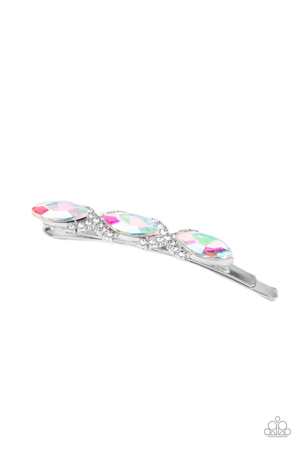 Stellar Socialite - Multi UV Marquise Cut Gem Encrusted Paparazzi Hair Clip