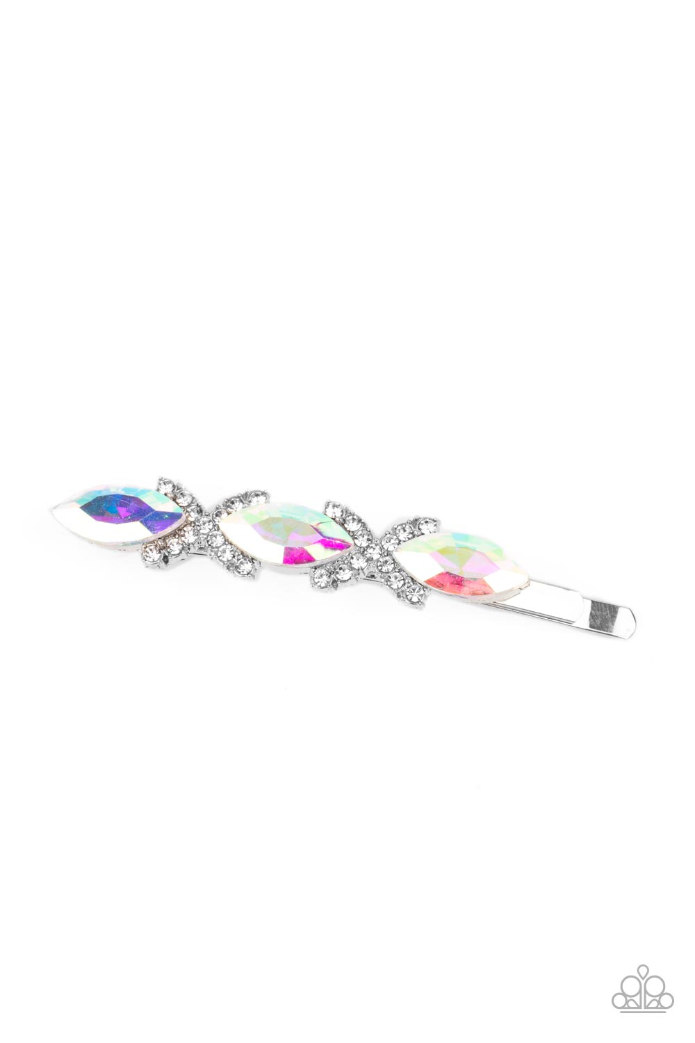 Stellar Socialite - Multi UV Marquise Cut Gem Encrusted Paparazzi Hair Clip