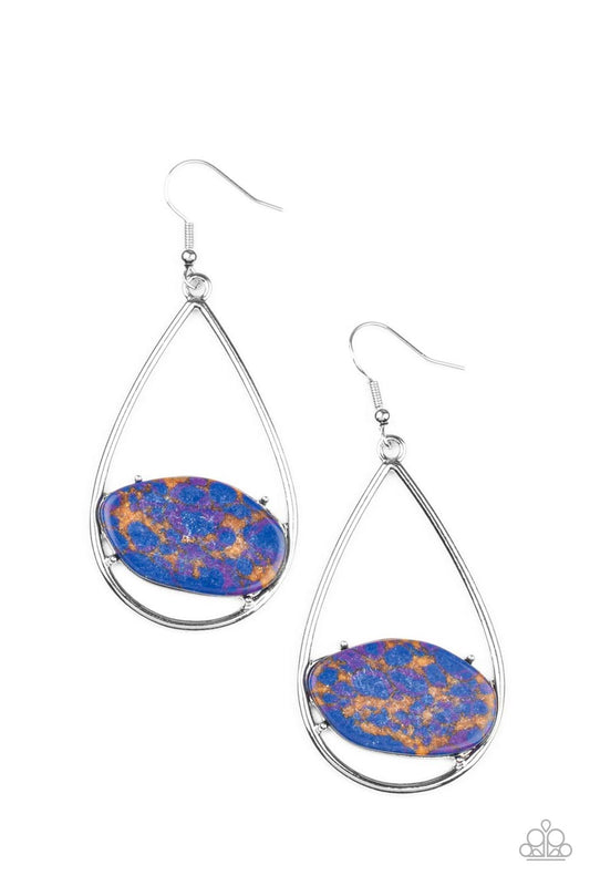 Tropical Terrazzo - Multi Colored Oval Stone Paparazzi Earrings