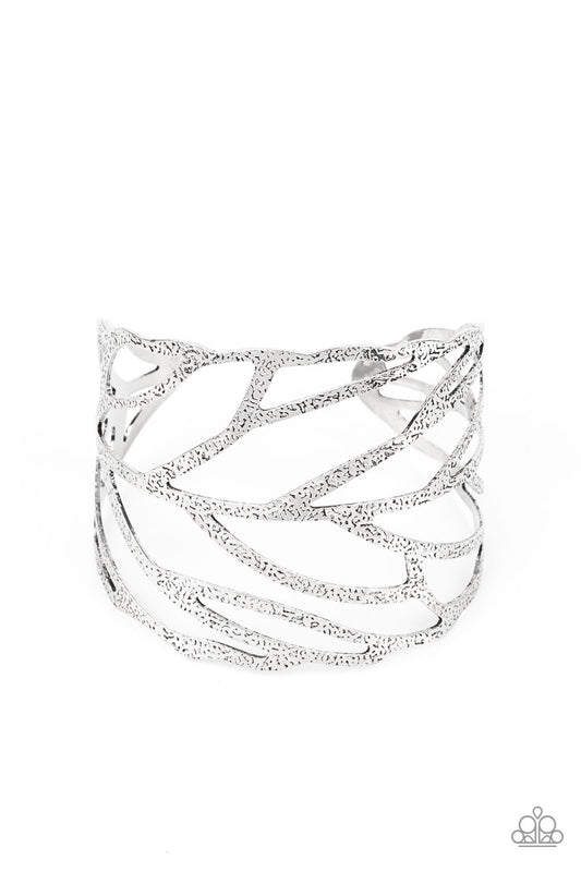 FLOCK, Stock, and Barrel - Silver Airy Feather Paparazzi Cuff Bracelet