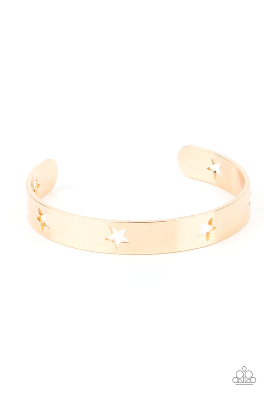 American Girl Glamour - Gold Star Cut-Out Paparazzi Cuff Bracelet
