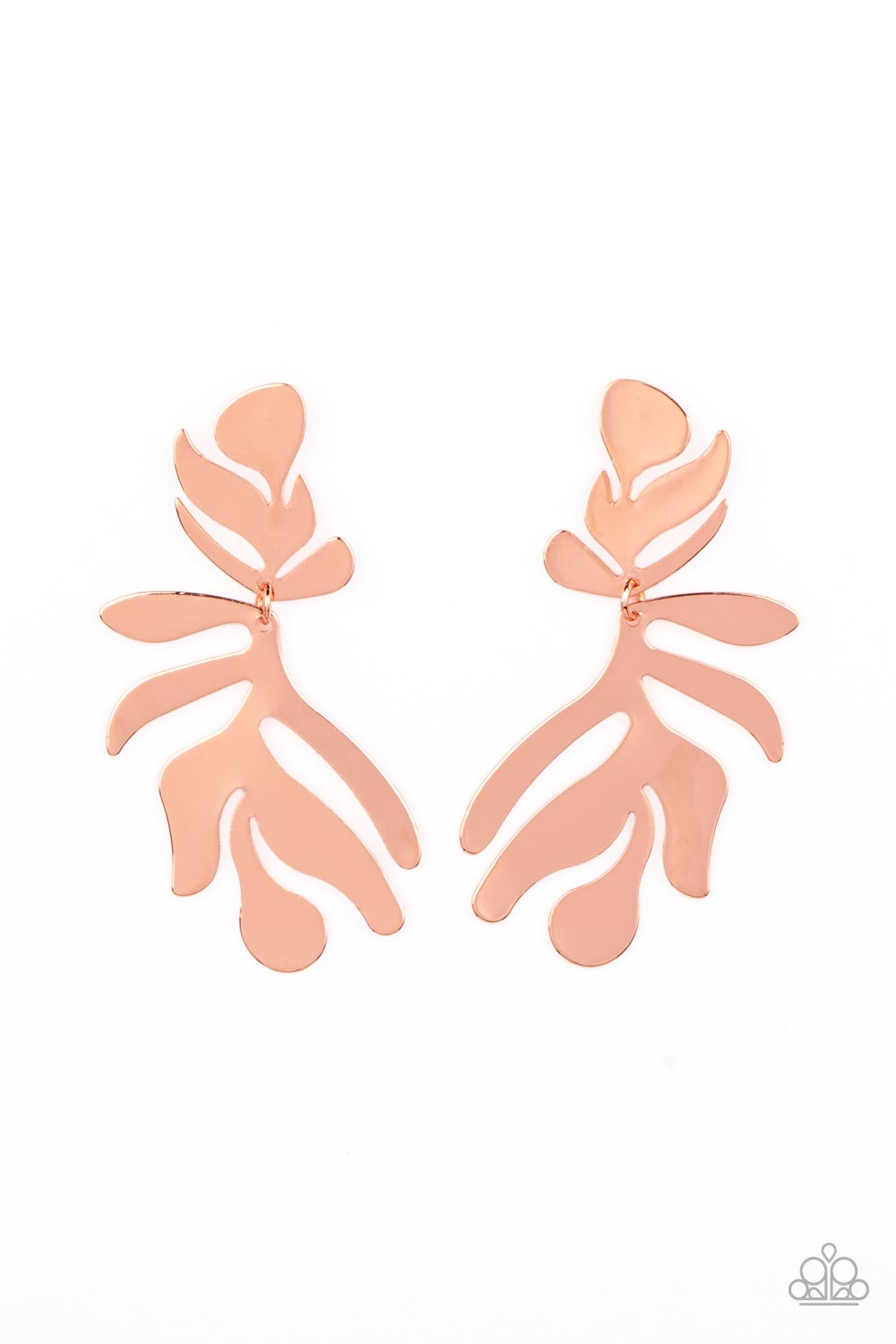 Palm Picnic - Copper Palm Leaf Paparazzi Earrings