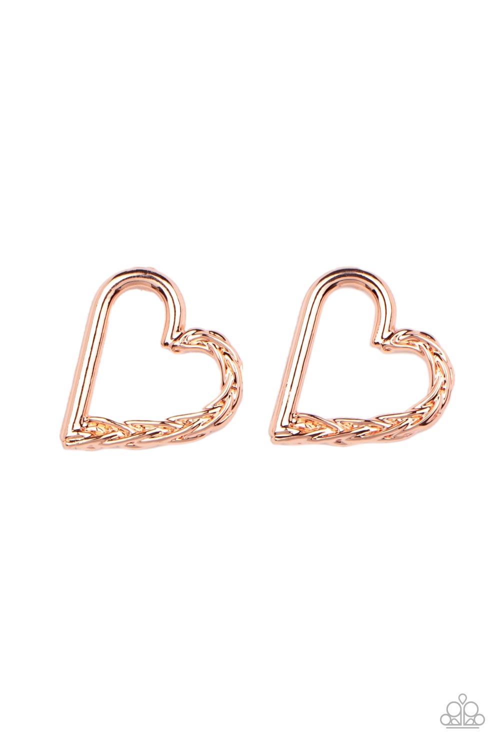 Cupid, Who? - Copper Heart Frame Paparazzi Post Earrings
