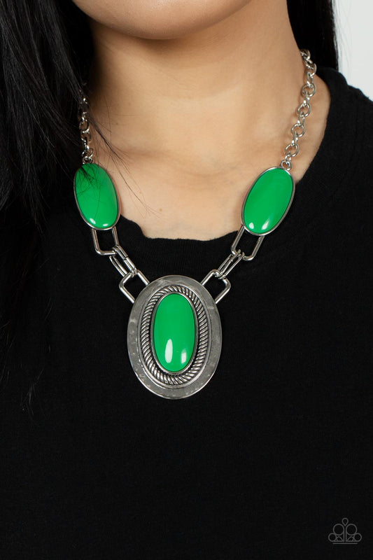 Count to TENACIOUS - Green Leprechaun Beaded Paparazzi Statement Necklace & matching earrings