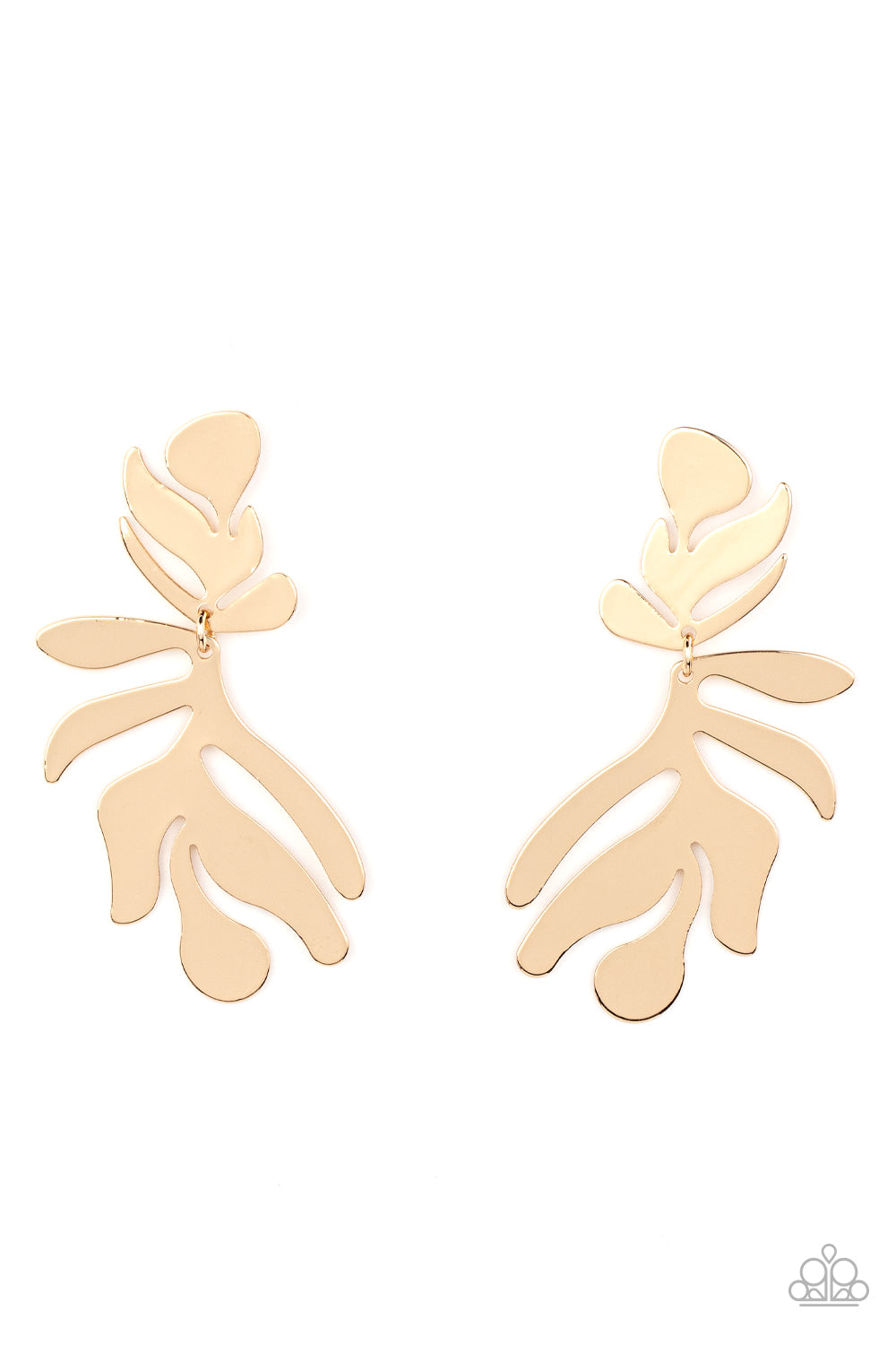 Palm Picnic - Gold Palm Leaf Paparazzi Earrings