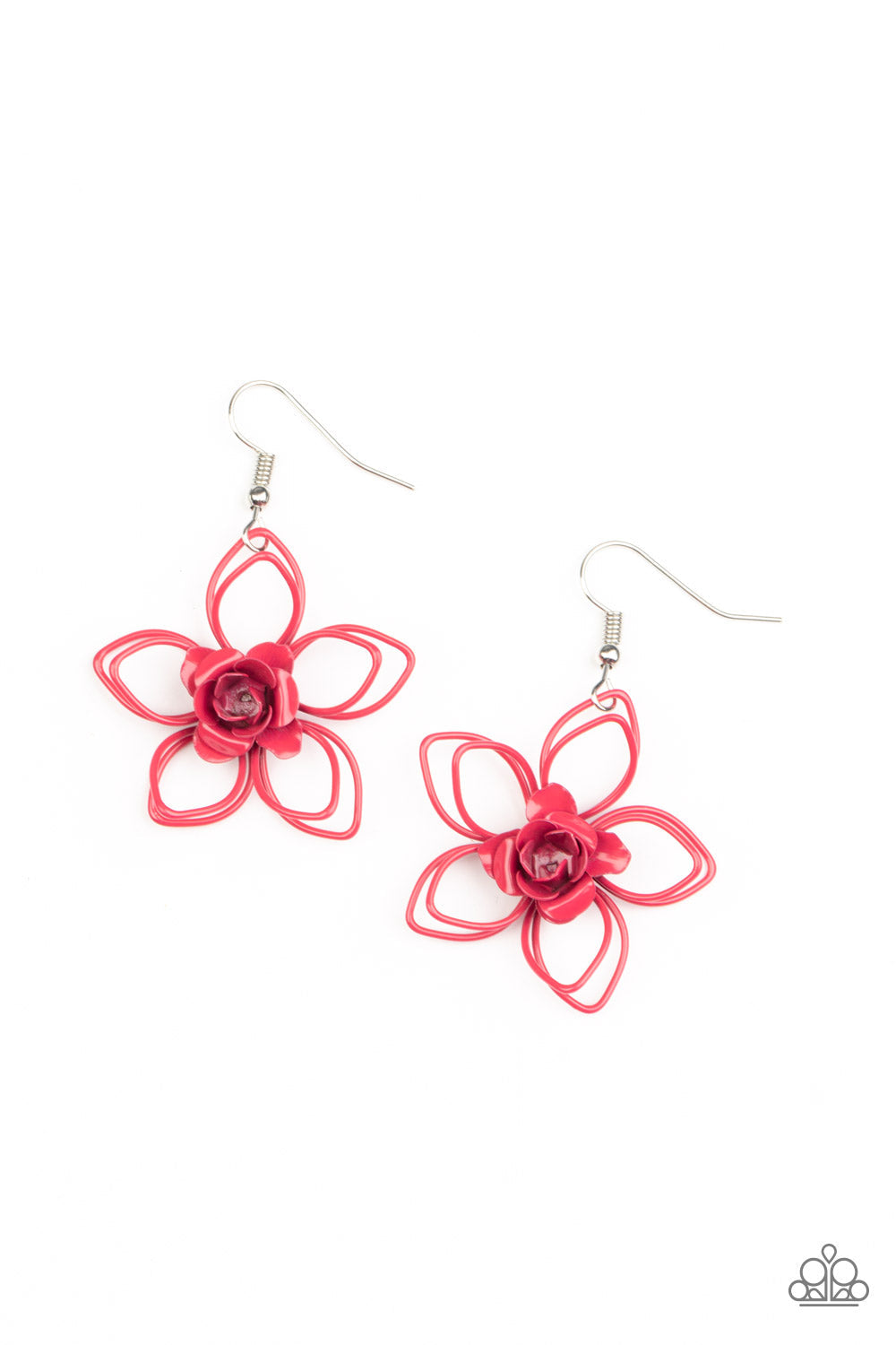 Botanical Bonanza - Pink Wire Flower Paparazzi Earrings