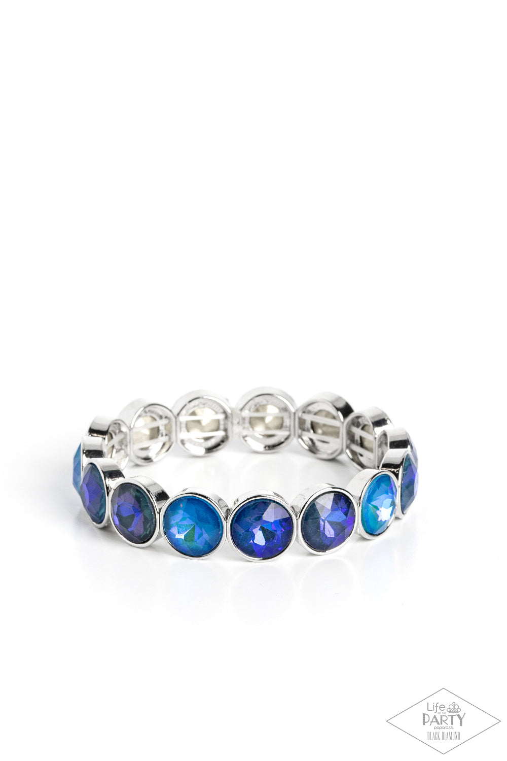 Radiant on Repeat - Blue Opalescent Rhinestone Paparazzi Stretch Bracelet