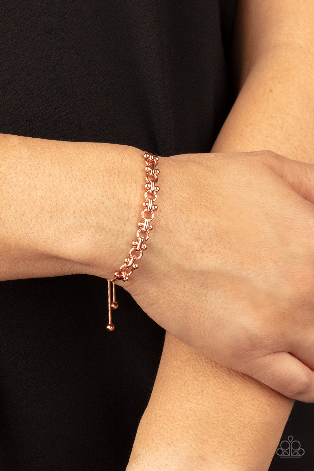 Slide On Over - Copper Beaded Fittings & Copper Link Paparazzi Urban Bracelet