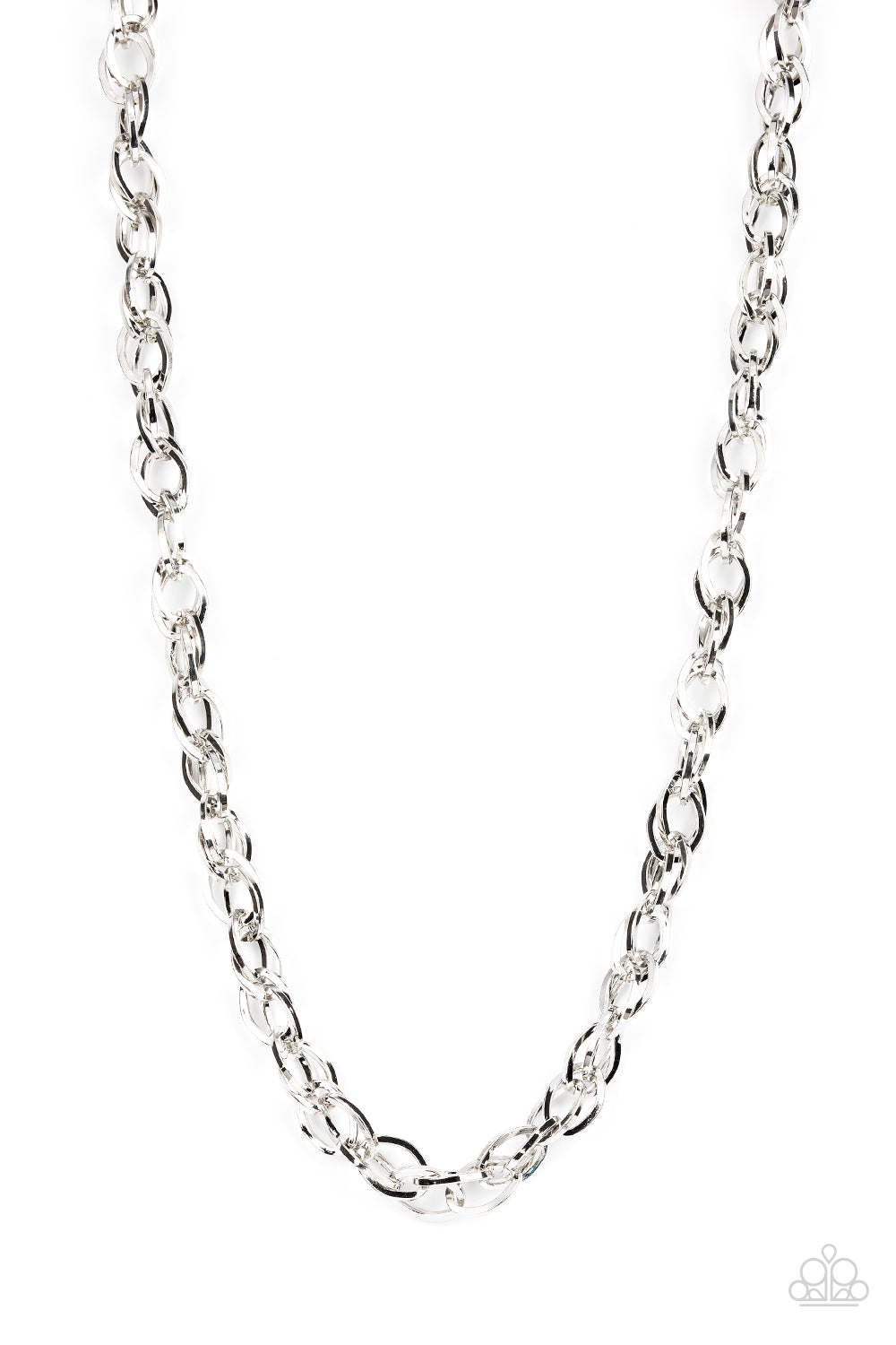 Custom Couture - Silver Oversized Oval Link Paparazzi Men's Necklace