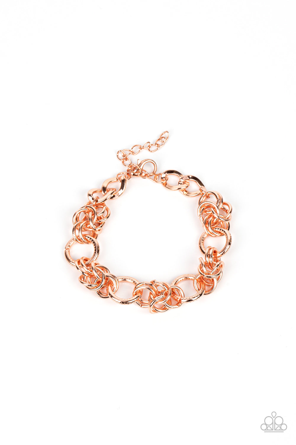 Big City Chic - Copper Mismatched Interlocking Link Paparazzi Adjustable Bracelet