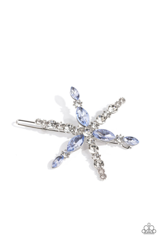 Celestial Candescence - Blue & White Rhinestone Paparazzi Hair Clip