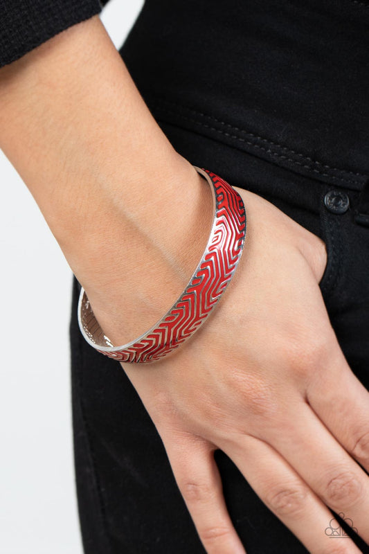 Relic Raider - Red Tribal Inspired Paparazzi Cuff Bracelet