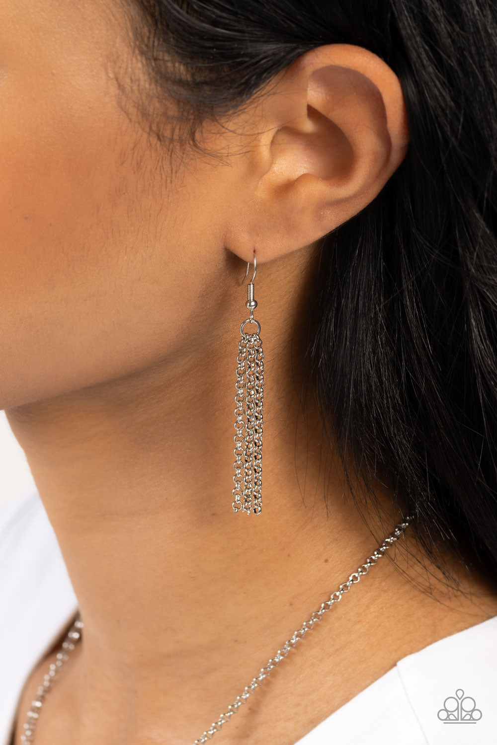 Live The Life You Love - Silver "Live the Life You Love" Stamped Pendant Paparazzi Necklace & matching earrings