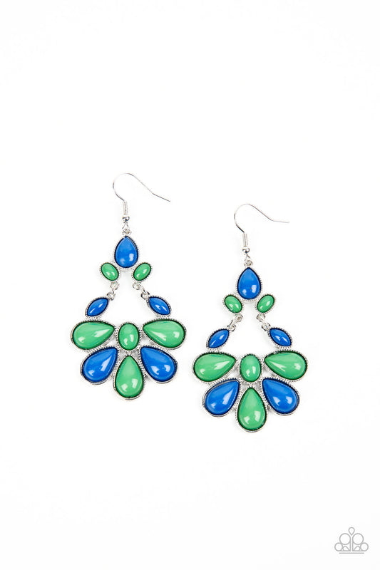 Colorfully Canopy - Multi Oval, Marquise, & Teardrop Beaded Paparazzi Earrings