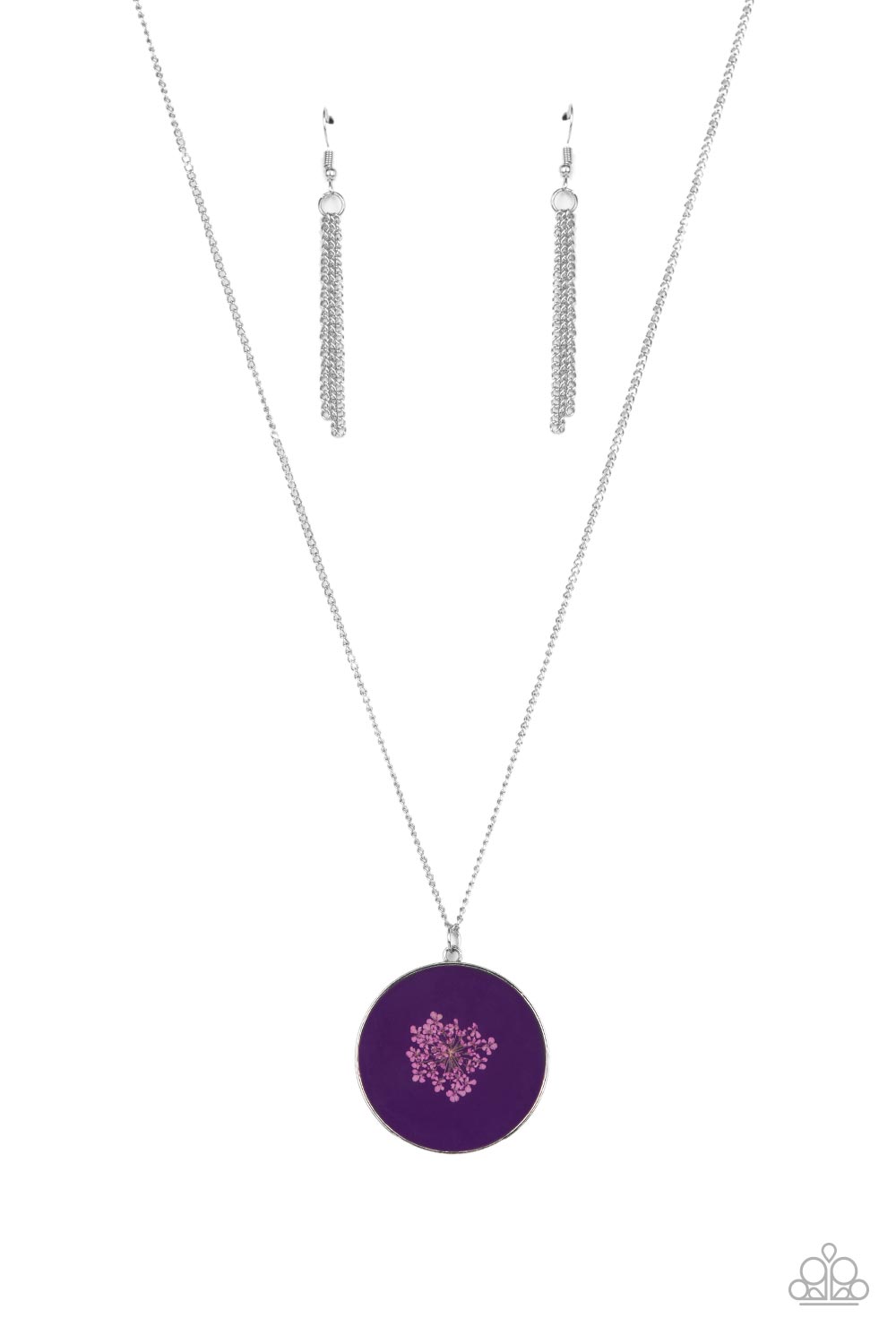 Prairie Picnic - Purple Bouquet Floral Pendant Paparazzi Necklace & matching earrings