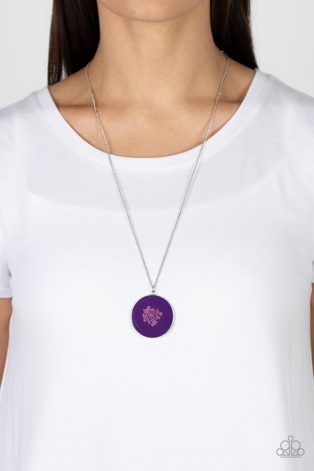Prairie Picnic - Purple Bouquet Floral Pendant Paparazzi Necklace & matching earrings