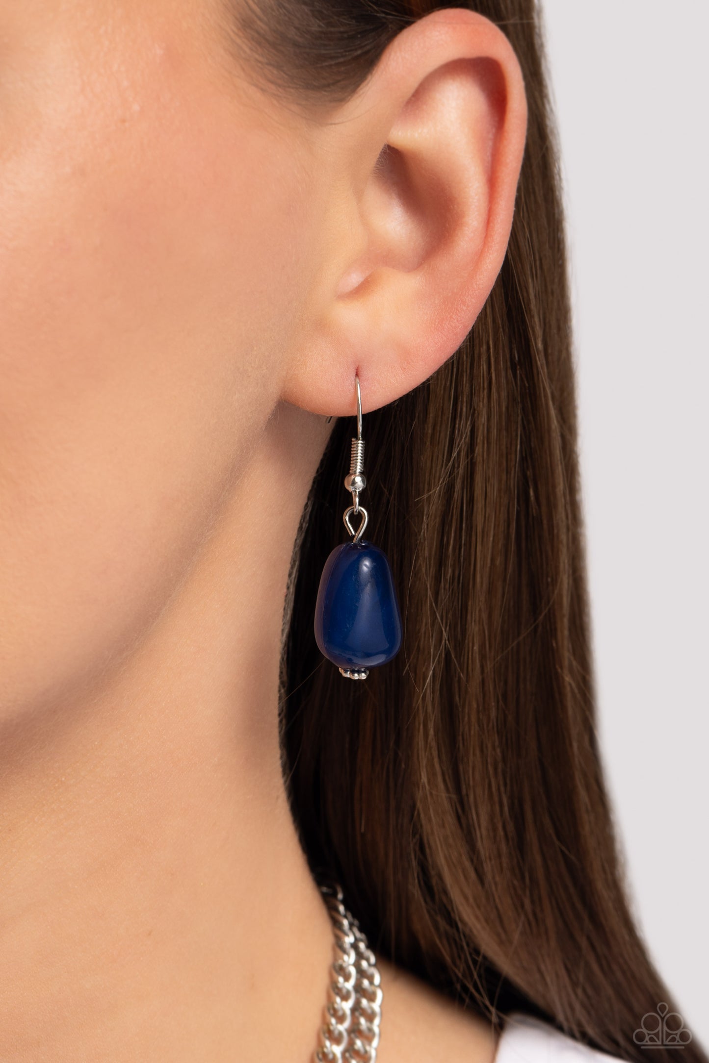 Venetian Vacation - Blue Stone Beads/Teardrop Accents Paparazzi Necklace & matching earrings