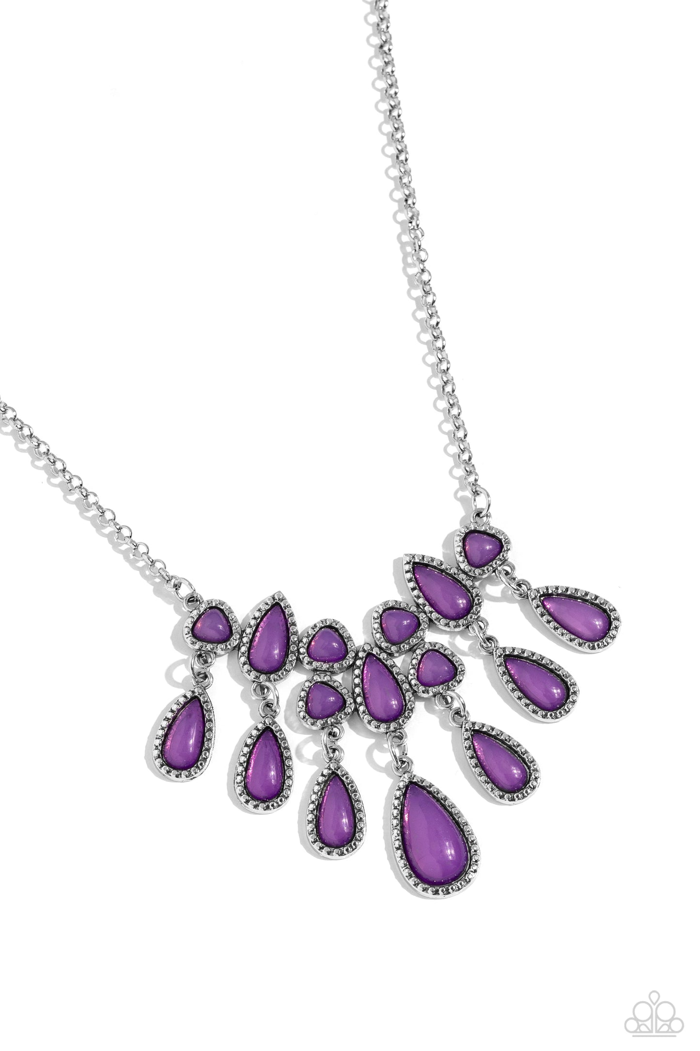 Exceptionally Ethereal - Purple Teardrop Beaded Paparazzi Necklace & matching earrings