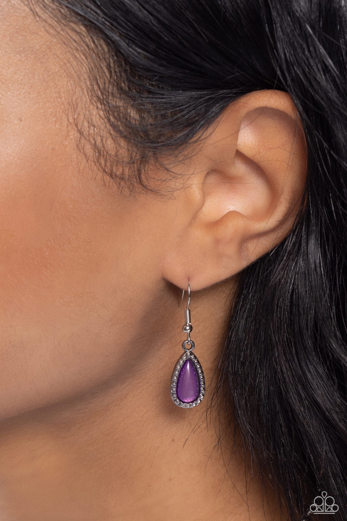 Exceptionally Ethereal - Purple Teardrop Beaded Paparazzi Necklace & matching earrings